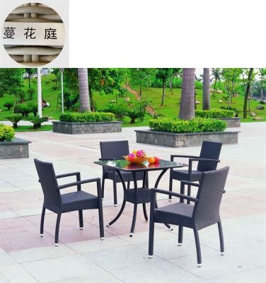 Four-Person Dining Table Solid Waterproof Sun-Proof Outdoor Rattan Chair