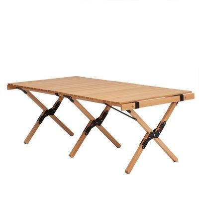 Outdoor Foldable Wood Table Camping Picnic Leisure Desk