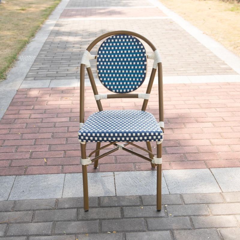 Antique Style Furniture Bamboo Look Woven Rattan French Bistro Chairs Dining Chair Metal Chair Home Furniture Modern