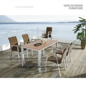 Competive Price Top Selling Outdoor Garden Aluminum+Composite-Wooden Furniture Dining Set by Chair&Table as 6-8person Seat (YT370)