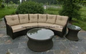 Half Moon Curve Flat Wicker Modular Sofa Set Outdoor Furniture