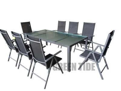 Outdoor Patio Garden Furniture Sets Aluminium Dining Table Sets 9PCS