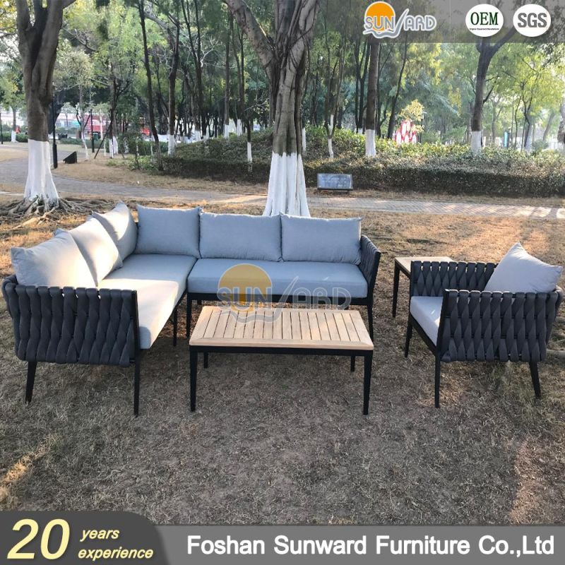 Sunward Hotsale Hotel Leisure Garden Hotel Resort Project Outdoor Weaving Rope Sofa Furniture