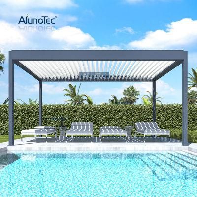 AlunoTec Europe Style Electric Ventilation Louver Roof Pergolas Systems Pergola Connect Gazebo Bioclimatic