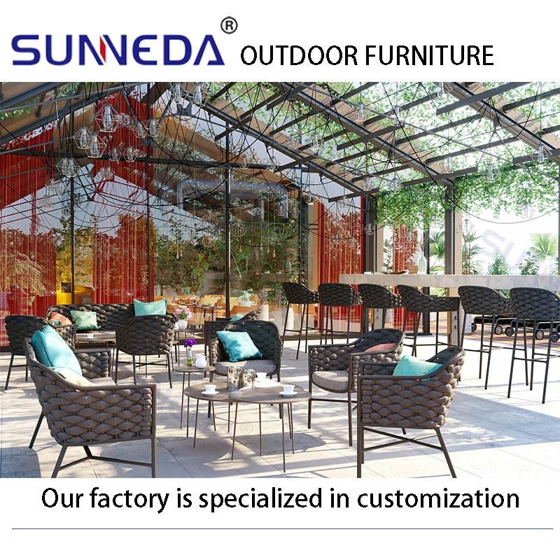 Commercial Outdoor All-Weather Best Selling Leisure Aluminium Alloy Metal Webbing Sofa Furniture
