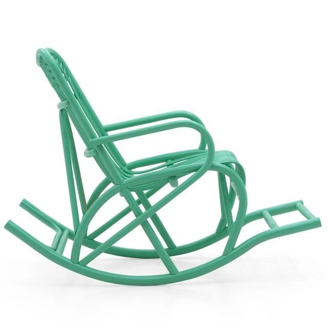 Natural Rattan Adult Rocking Leisure Balcony Cane Elderly Lounger Chair