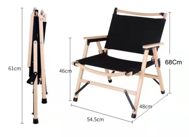 Outdoor Chair Lawn Chairs Solid Beech Wood Material with Arms Portable Gas Stove