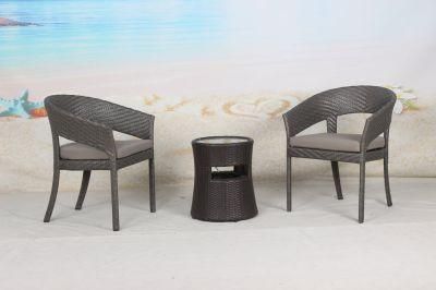 Balcony PE Rattan Coffee Table and Chair Set Outdoor Furniture