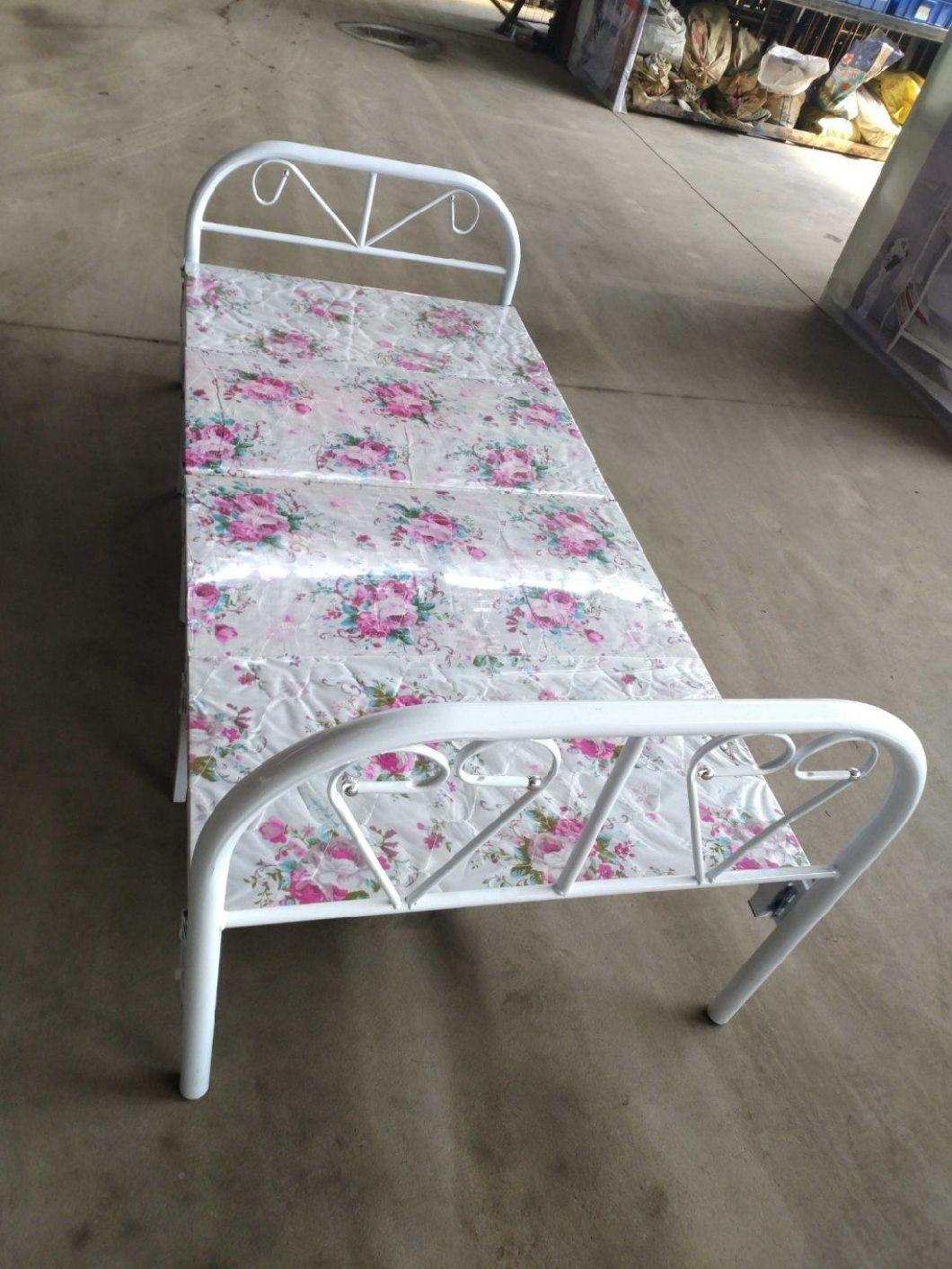 Quick Sleep Folding Single Metal Foldable Bed with Mattress