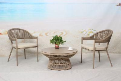 Outdoor Balcony Table and Chair in Rope Weaving Material