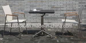 Stainless Steel 2-Seats Leisure Outdoor Coffee Table with 2 Chairs