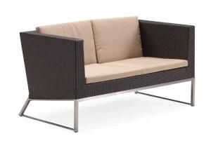 Outdoor Furniture Rattan Garden Sofa Set with Metal Legs