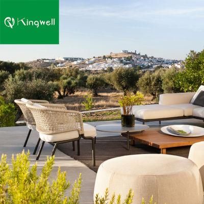 Most Popular Design Garden Outdoor Patio Furniture Rope Sofa Chair with Aluminum Frame