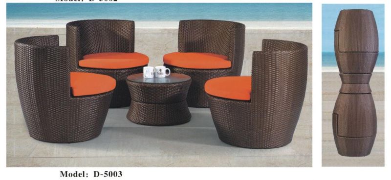 Modern Stylish White Wicker Outdoor Sofa Set, Rattan Garden Furniture with Variety Shaped