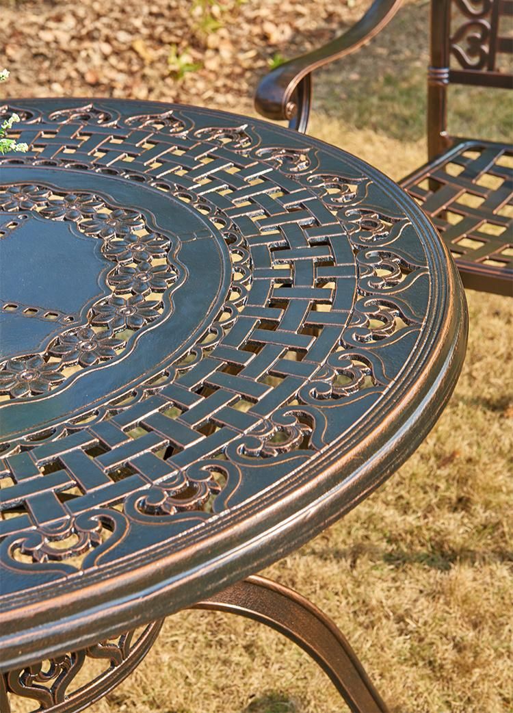 Classical Design Outdoor Cast Alumium Table Set Gardent Furniture with Antique Style Chair