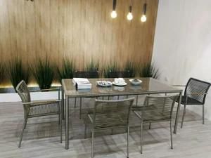 Patio Leisure Hotel Furniture Outdoor Chair with Teak Arms