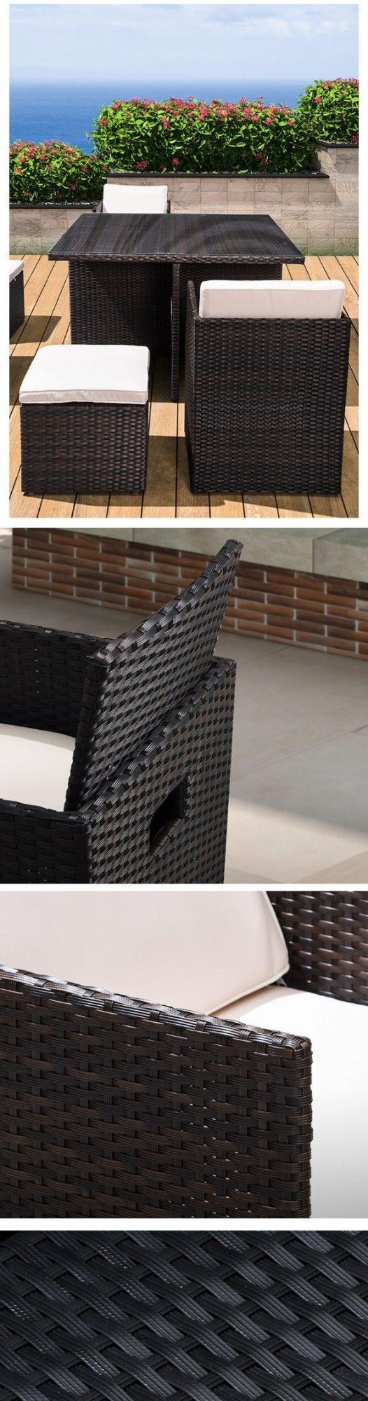 Outdoor Table Combination Three Piece Leisure Rattan Chair Furniture