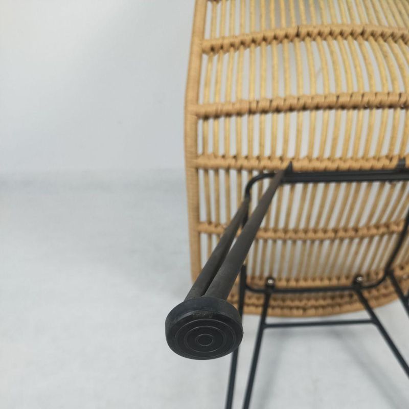 Factory Price Non-Wood Iron Outdoor Rattan Chair Wicker Tablet Stackable Furniture