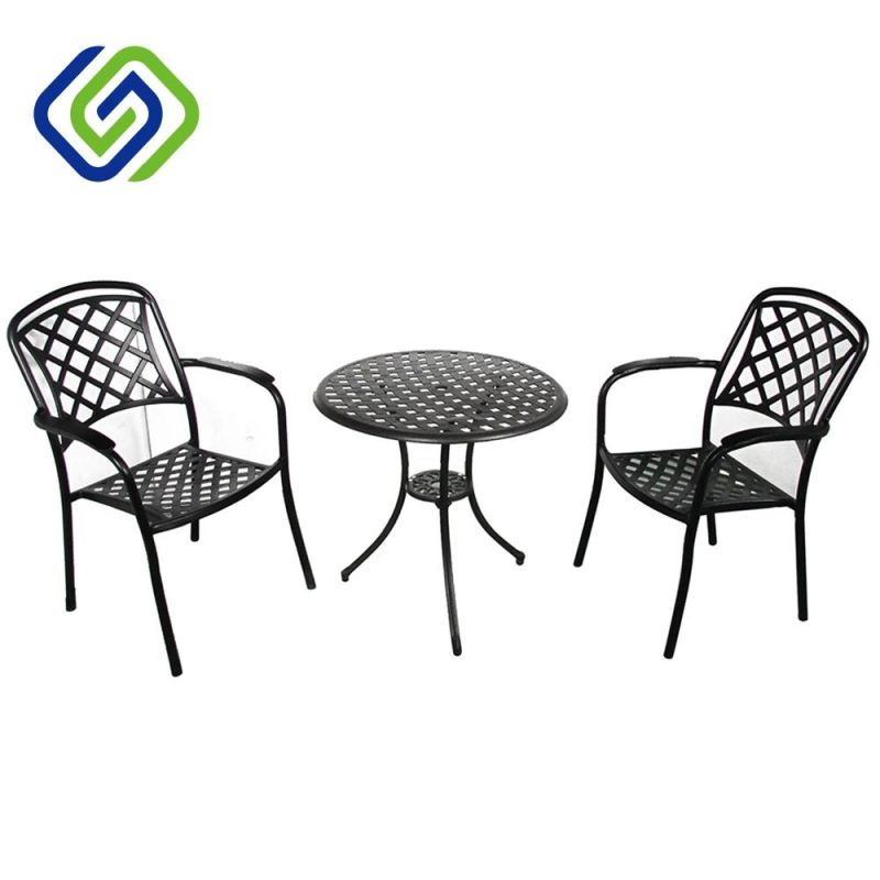 Black Patio Bistro Set Cast Aluminum Outdoor Bistro Set Coffee House Bistro Table
