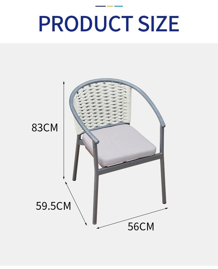 Vangarden Stackable Outdoor Woven Rope Cafe Dining Chair