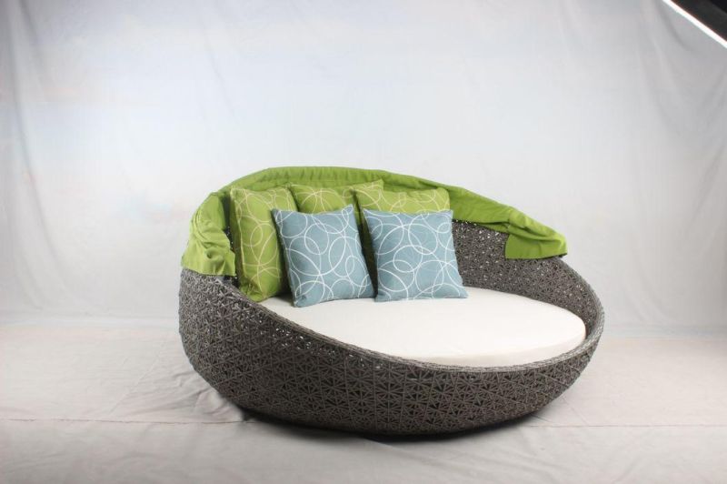Modern Outdoor Garden Furniture for Hotel Round Sunbed with Cushion for Us Market