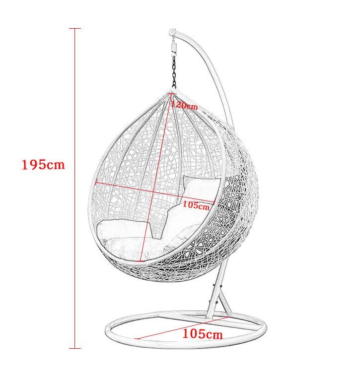 Fashion Lounge Design Hanging Outdoor PE Rattan Bird′ S Nest Swing Chair