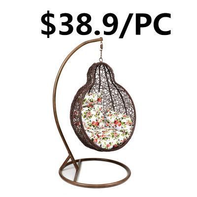 Low Price Patio Headrest Hanging Outdoor Wicker Wedding Swing Chair