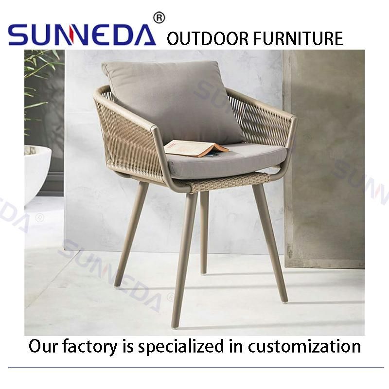 European Style Bistro Dining Picnic Restaurant Garden Armchair Set with Table