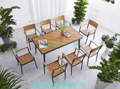 Wooden Looking Outdoor Durable Modern Teak Wood Dining Table