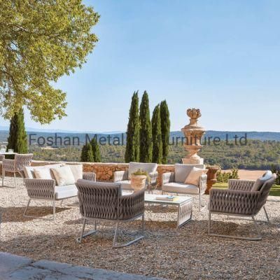 Outdoor Metal Wicker Rope Garden Hotel Restaurant Courtyard Rattan Chair