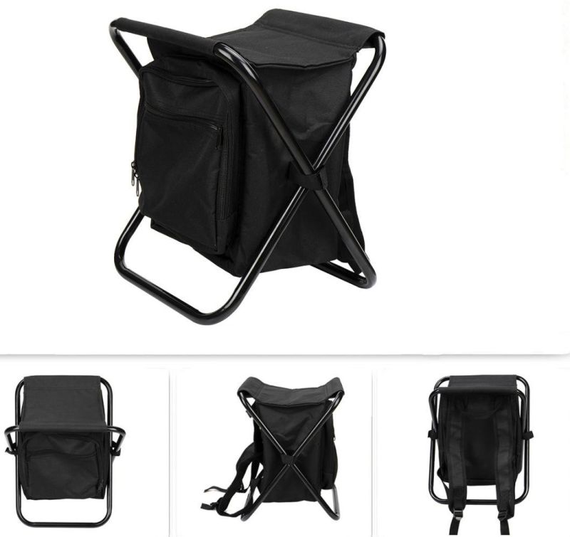 Portable Folded Camping Stool Outdoor Simple Folding Chair with Cooler Bag