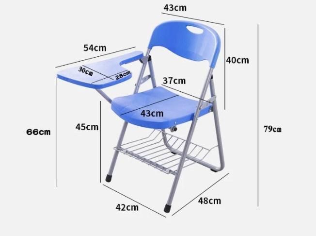 China Wholesale Cheap Plastic Chair Users with Writing Board Folding Chair