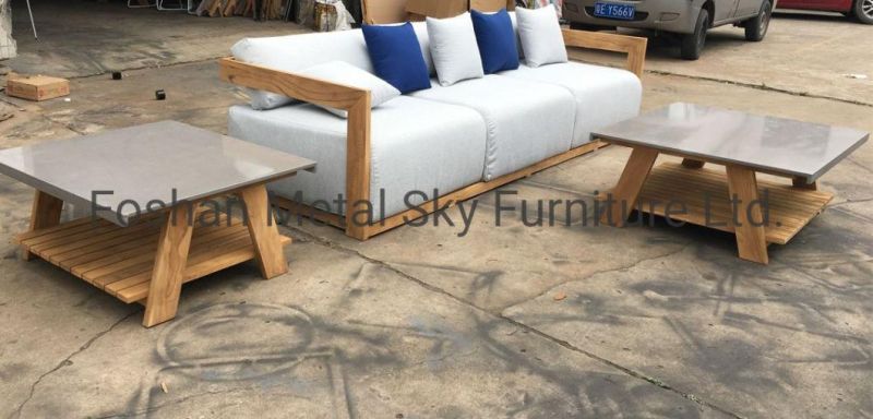 Outdoor Teak Garden Hotel Villa Patio Combination Cushion Wooden Sofa