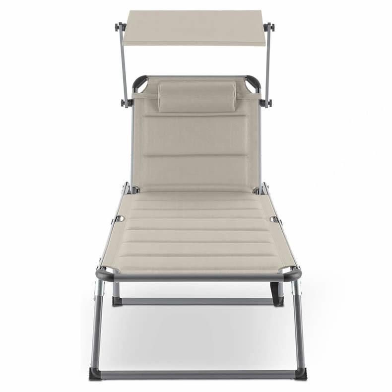 Adjustable Chaise Lounge Chair Outdoor Lounge Chair with Sunshade