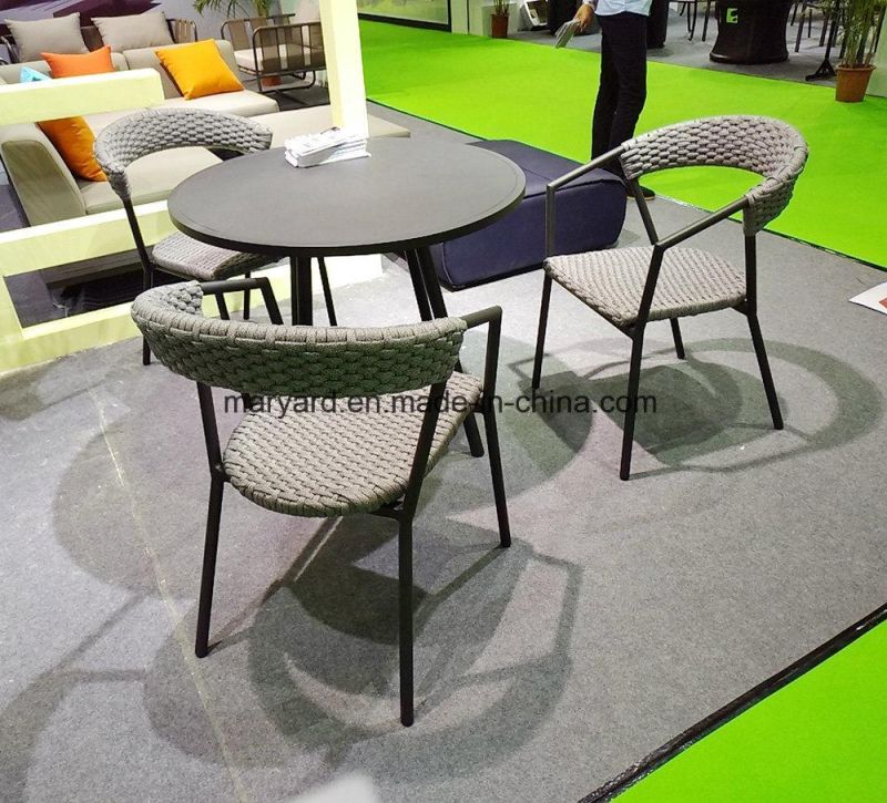 Outdoor Furniture Rope Weaving Garden Dining Chair for Cafe Restaurant