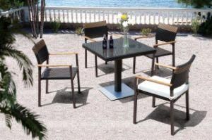 King Patio Leisure High Quality Outdoor Patio Furniture Set Aluminum Powder Coating Garden Patio Square Restaurant Dining Table and Chair