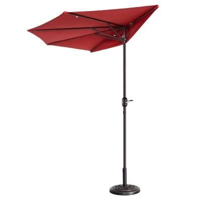 Outdoor Sun Shade Patio Umbrella Wall Parasol Half Shape Umbrellas