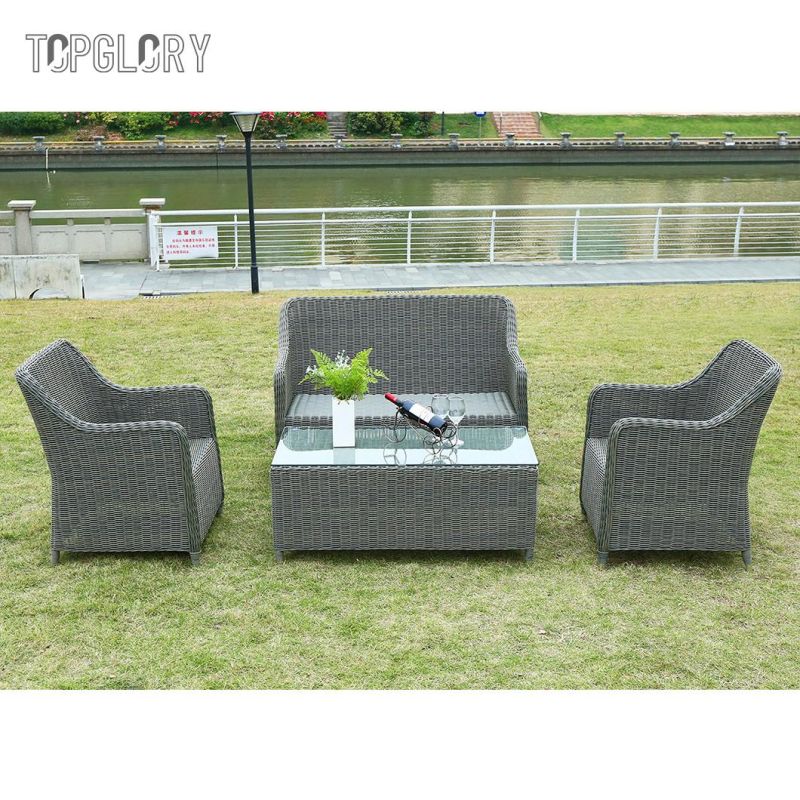 Home Outdoor Garden Sectional Furniture All Weather Aluminum Rattan Sofa