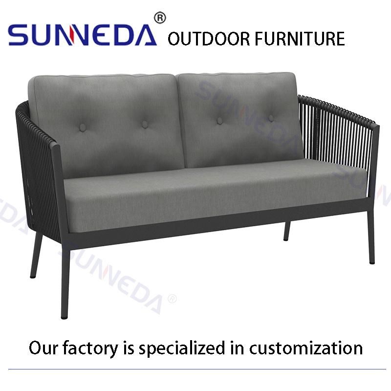 Cando Garden Furnitures Aluminum Frame Woven Rattan Wicker Outdoor Sofa Sets