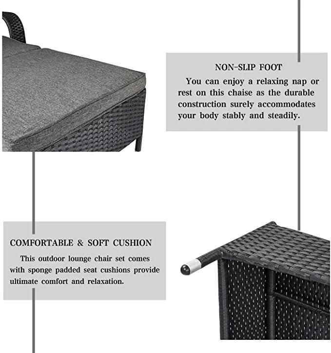 Rattan Outdoor Daybed Outdoor Sunbed with Rattan Covered and Canopy Wicker Furniture