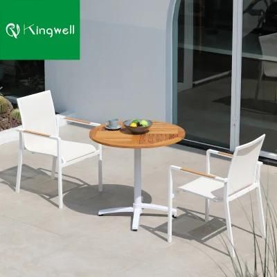 Grade a Teak Wood Table Set with Wooden Armrest Chair