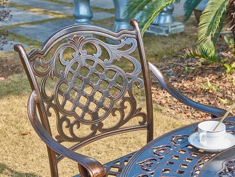 Classical Design Outdoor Cast Alumium Table Set Gardent Furniture with Antique Style Chair