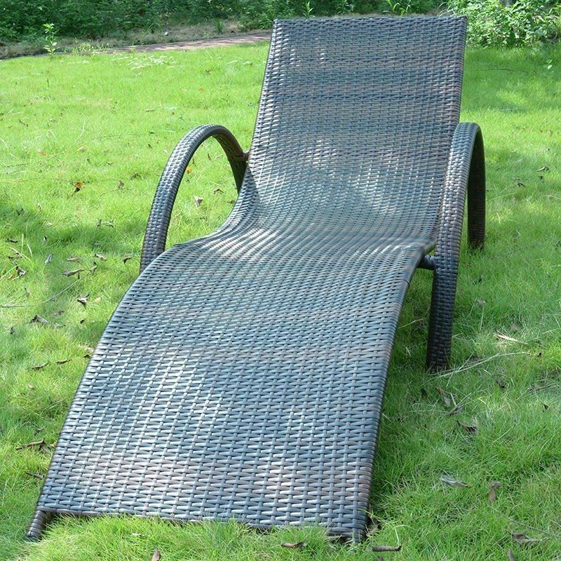 Outdoor Patio Garden Pool Sunbed Chaise Lounger with Sling