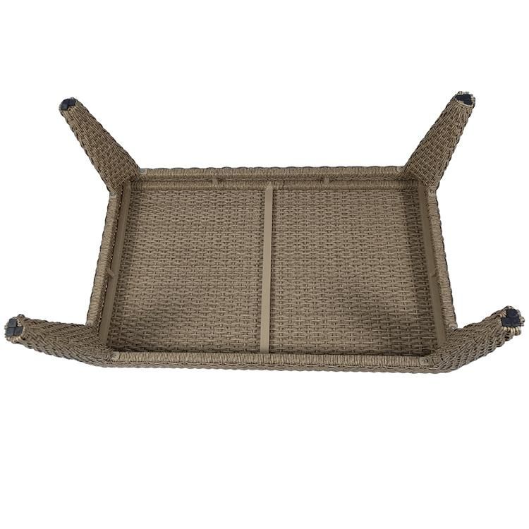Hot Sale Modern Outdoor Aluminum Frame Sea Grass Color PE Rattan Sofa