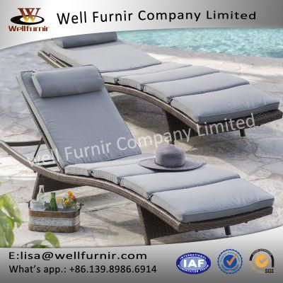 Well Furnir All-Weather Wicker Adjustable Chaise Lounge (T-074)