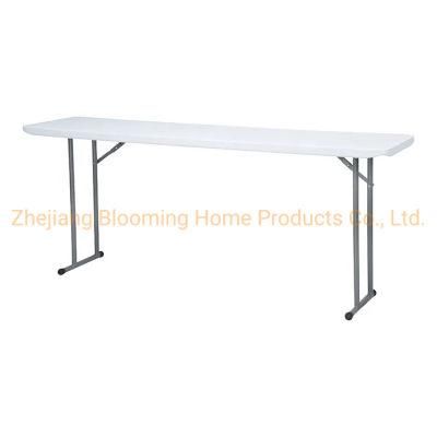 6FT Rectangle Plastic Folding Seminar Table with Metal Legs for Indoor/Outdoor