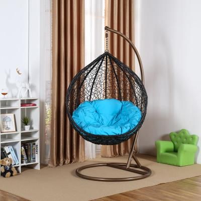 Fashion Rattan Wicker Double Seat Hanging Egg Patio Swing Chair