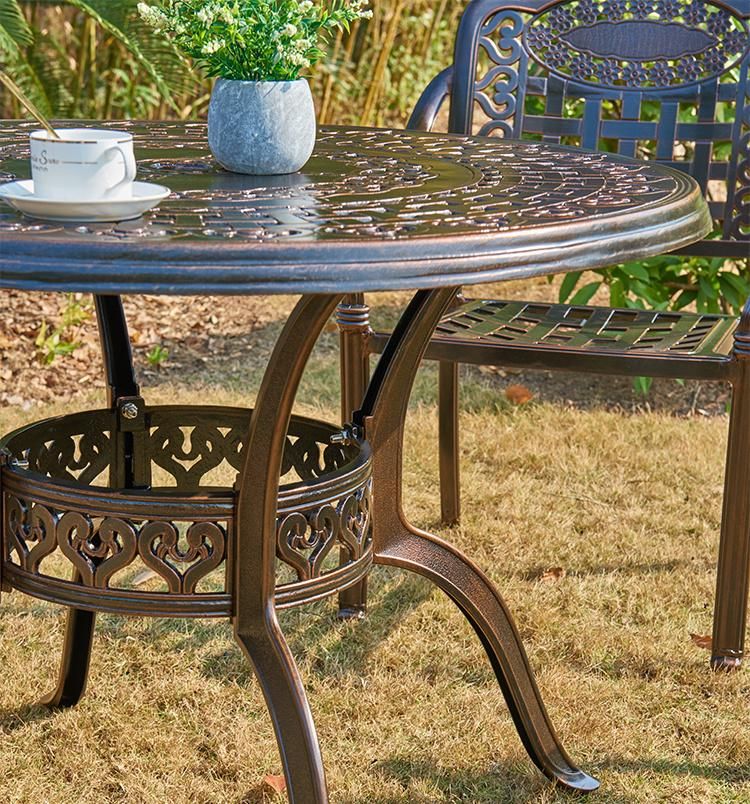 Classical Design Outdoor Cast Alumium Table Set Gardent Furniture with Antique Style Chair