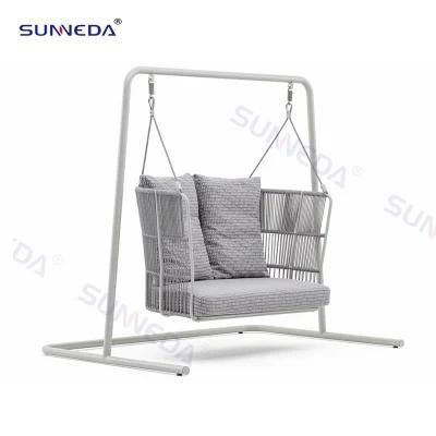 Outdoor Garden Courtyard Presentable Rattan Aluminium Powder Coating Swing Sofa