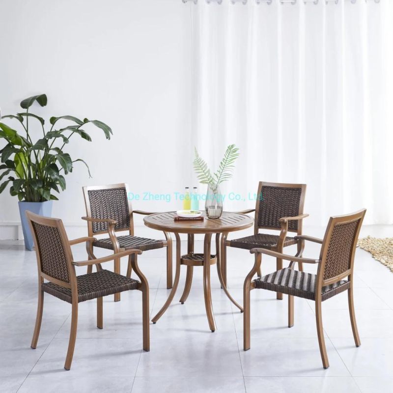 New Arrival Outdoor Garden Patio Furniture Moulded Aluminum Round Outdoor Table and Chairs Set